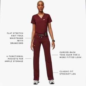 Figs Women's Maroon Scrub Set